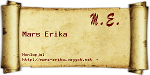 Mars Erika névjegykártya